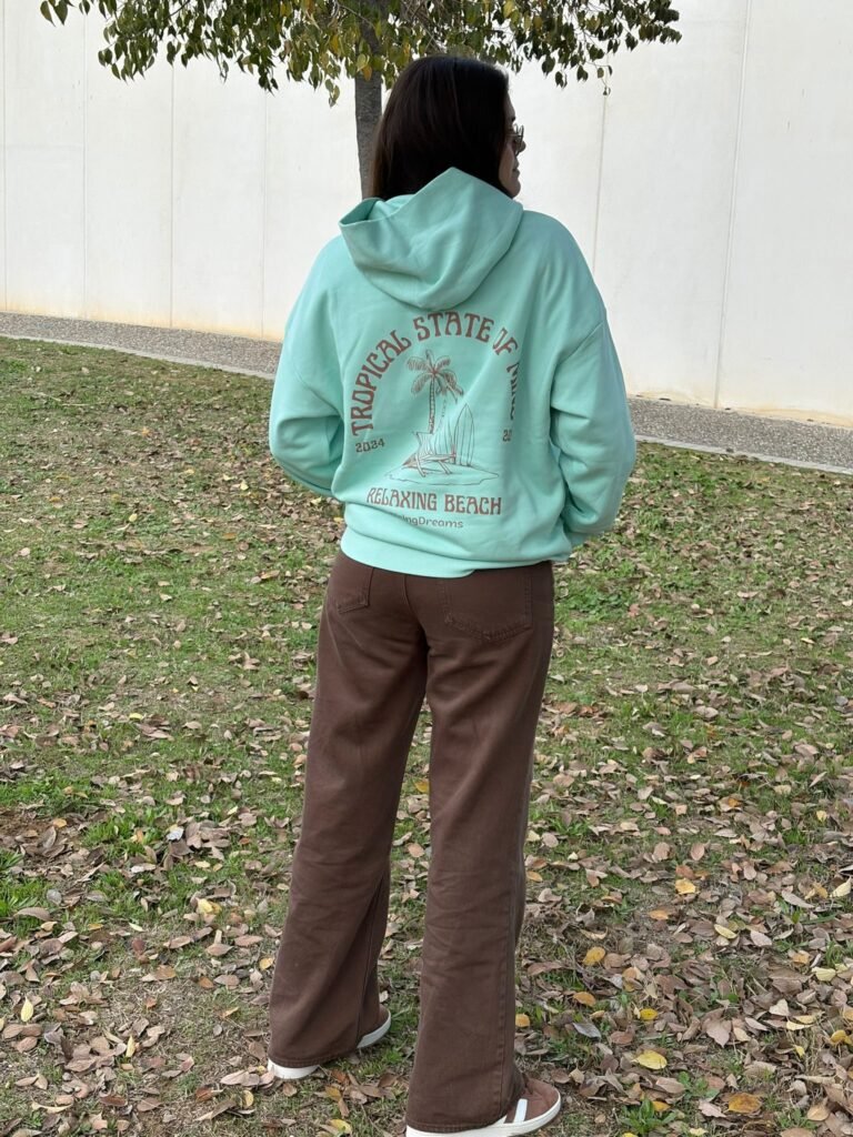 sudadera tropical brown oversize