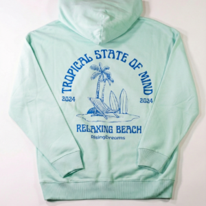 Sudadera Tropical State of Mind Oversize de Rising Dreams en color celeste