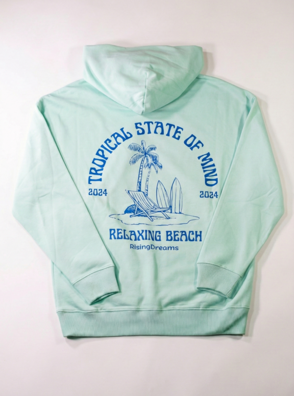 Sudadera Tropical State of Mind Oversize de Rising Dreams en color celeste